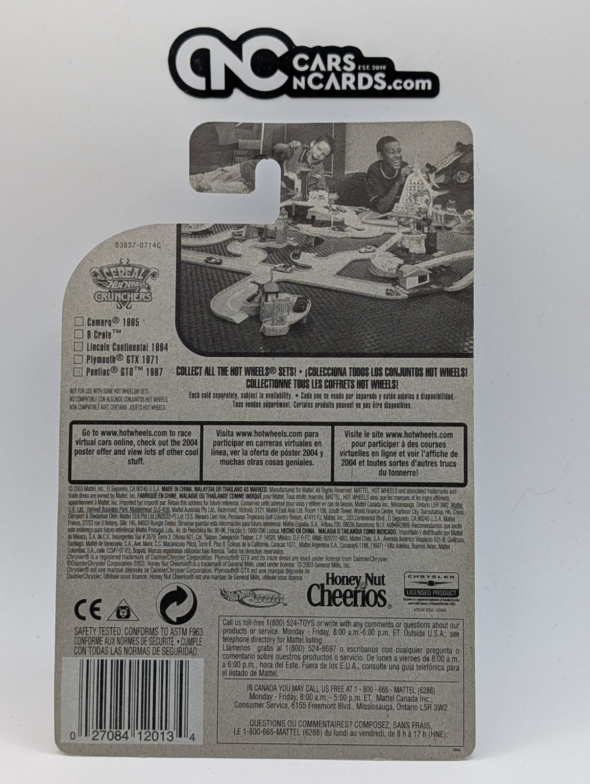 2004 Hot Wheels Cereal Crunchers 4/5 1971 Plymouth GTX Honey Nut Cheerios #116