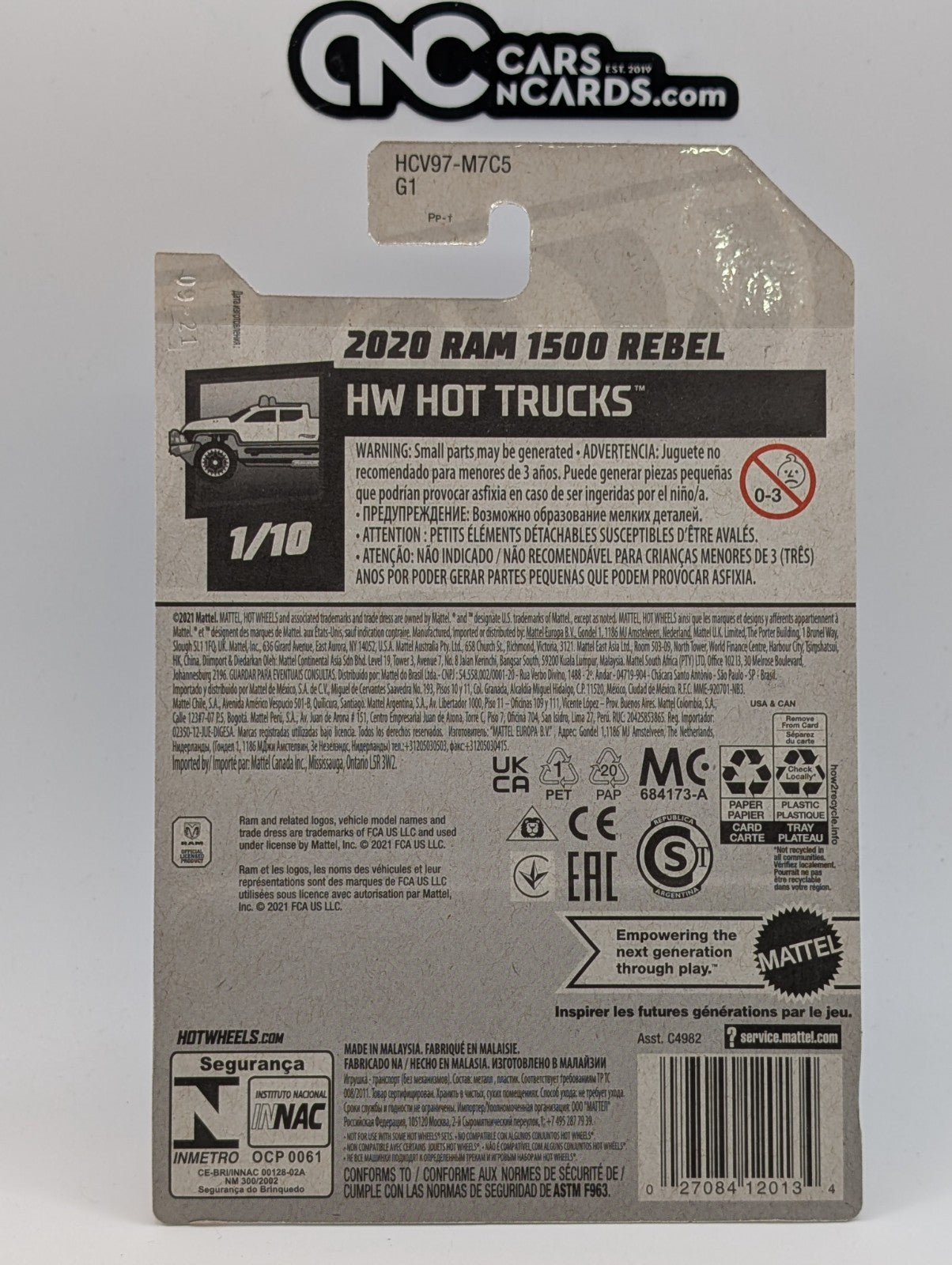 2022 Hot Wheels HW Hot Trucks 1/10 2020 Ram 1500 Rebel Gray 23/250