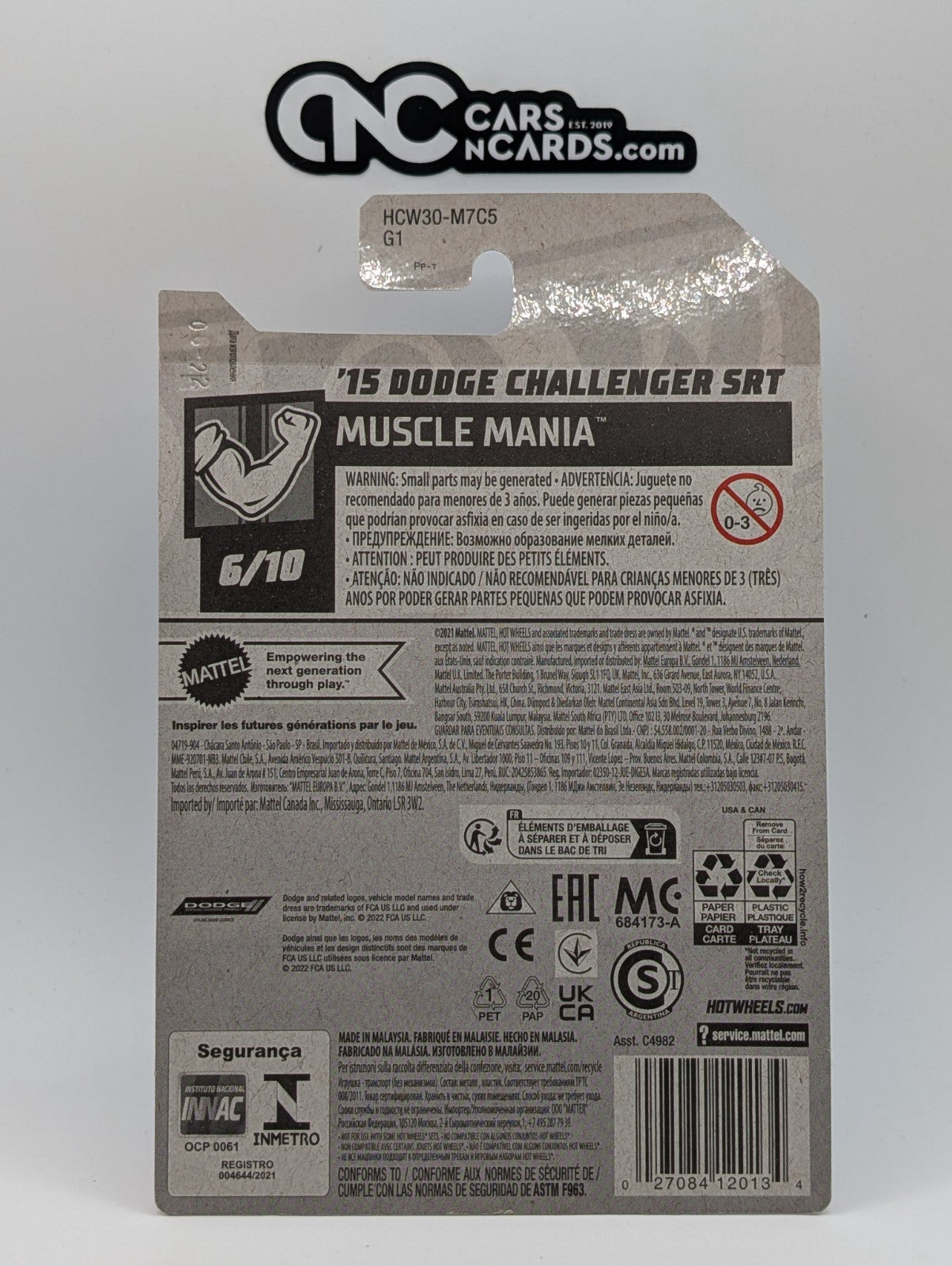 2022 Hot Wheels Muscle Mania 6/10 '15 Dodge Challenger SRT Blue 235/250