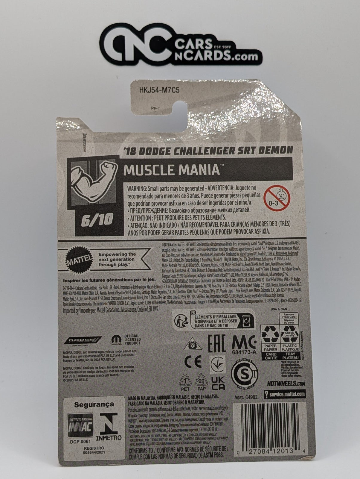 2023 Hot Wheels Muscle Mania 6/10 '18 Dodge Challenger SRT Demon Blue 151/250