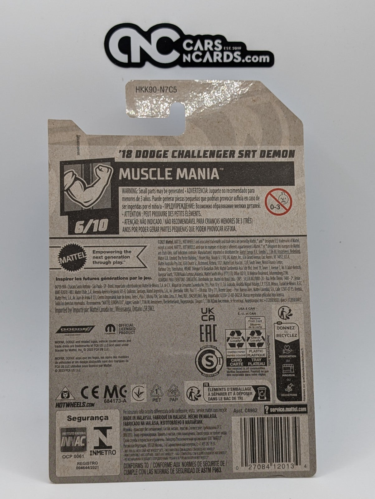 2023 Hot Wheels Muscle Mania 6/10 '18 Dodge Challenger SRT Demon Black 151/250