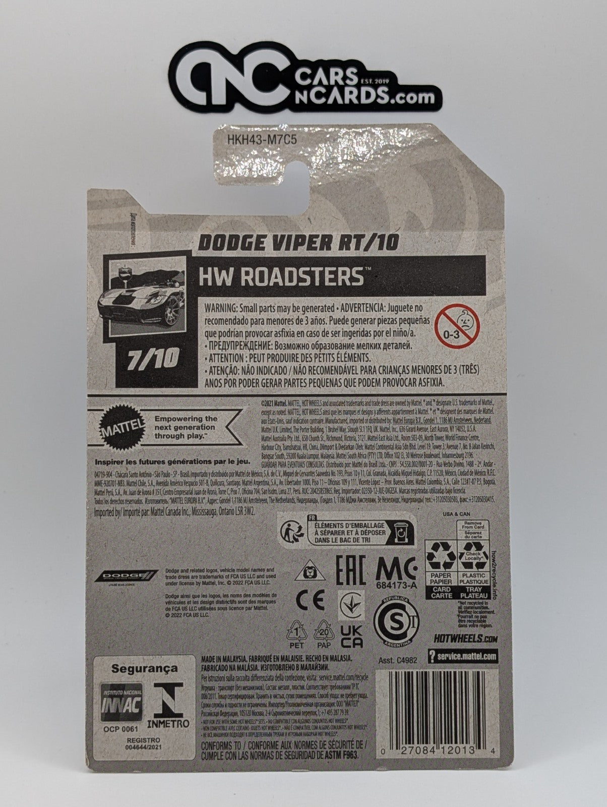 2023 Hot Wheels HW Roadster 7/10 Dodge Viper RT/10 Yellow 131/250