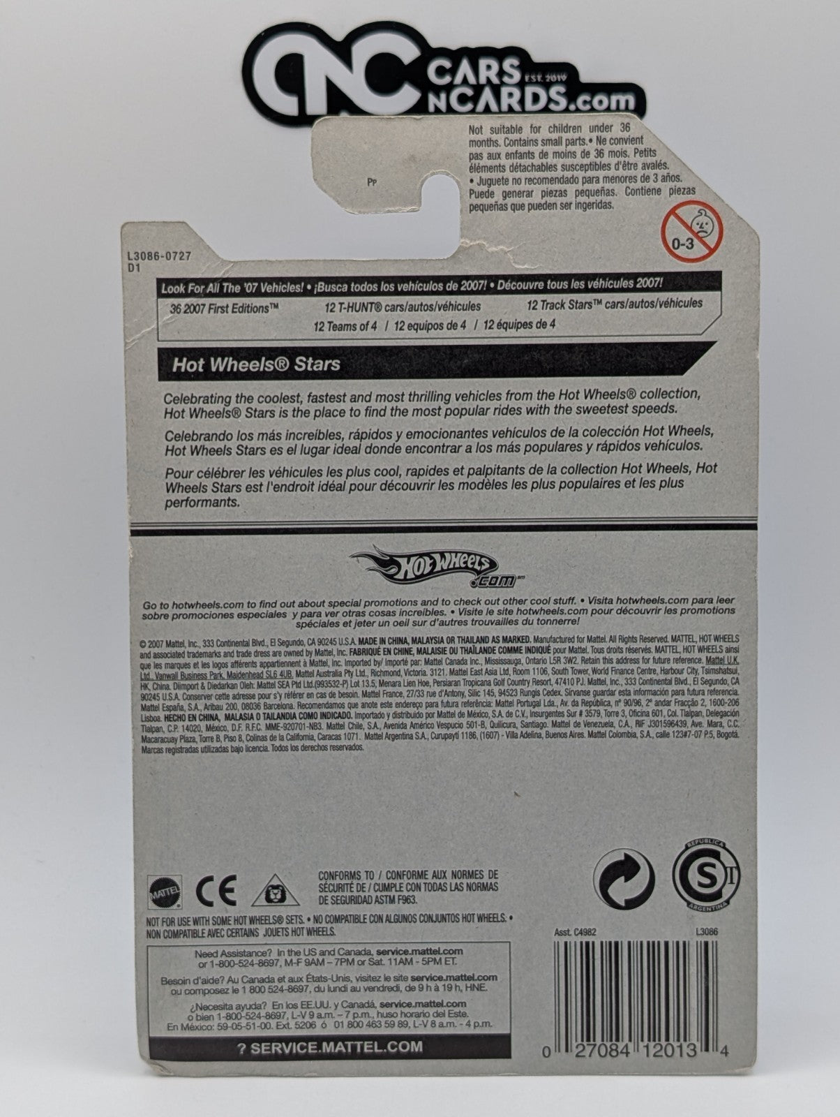 2007 Hot Wheels All Stars Slideout Red 133/156 (Card Damage)