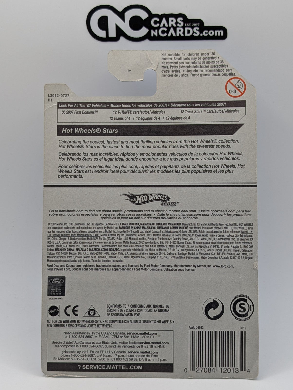 2007 Hot Wheels All Stars Custom Cougar Orange 106/156 (Card Damage)