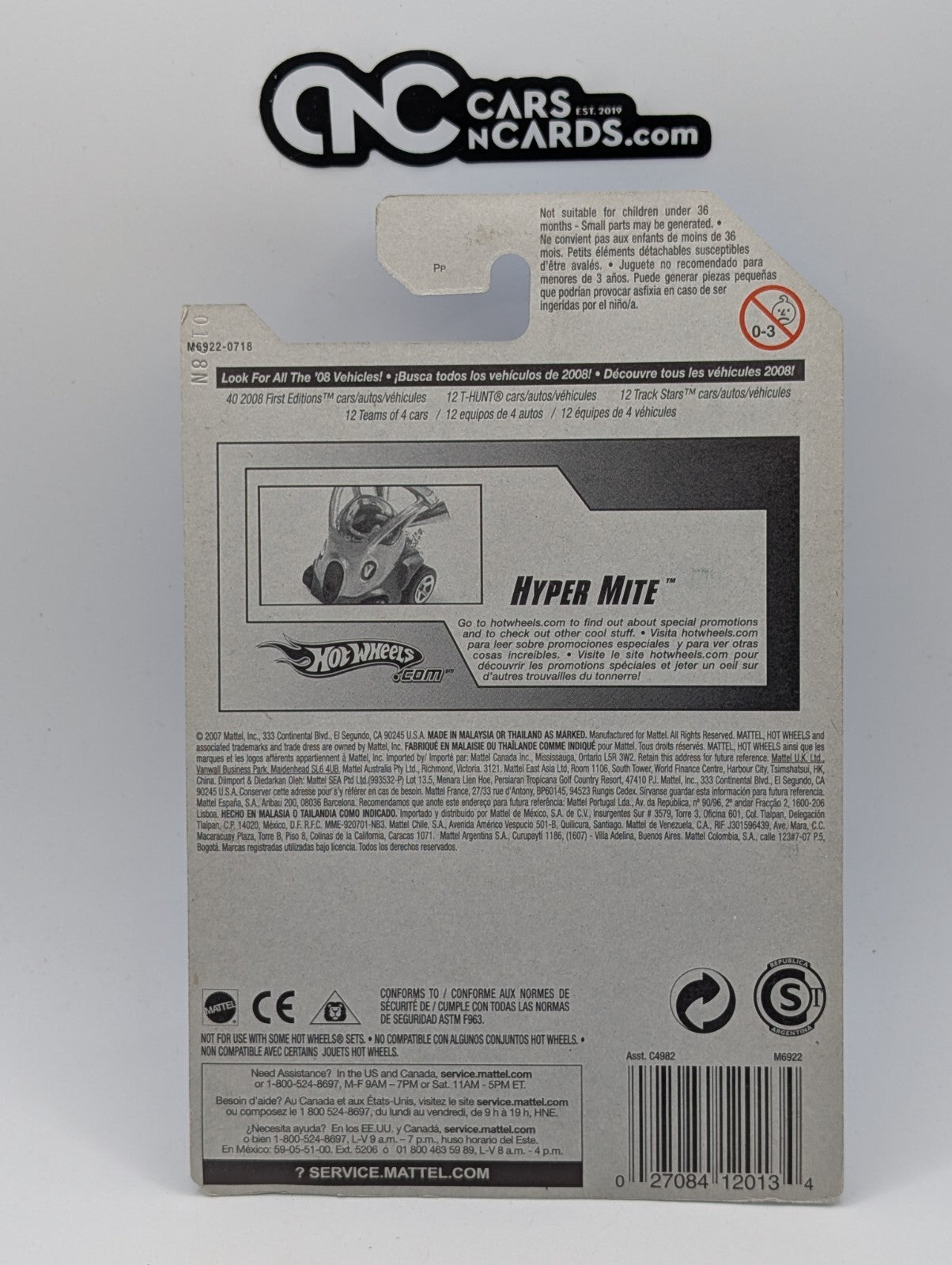 2008 Hot Wheels All Stars 16/36 Hyper Mite Purple 56/172 (Soft Corners)