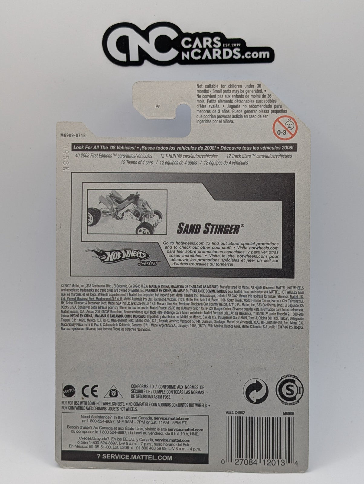 2008 Hot Wheels All Stars 3/36 Sand Stinger Gold 43/172 (Soft Corners)