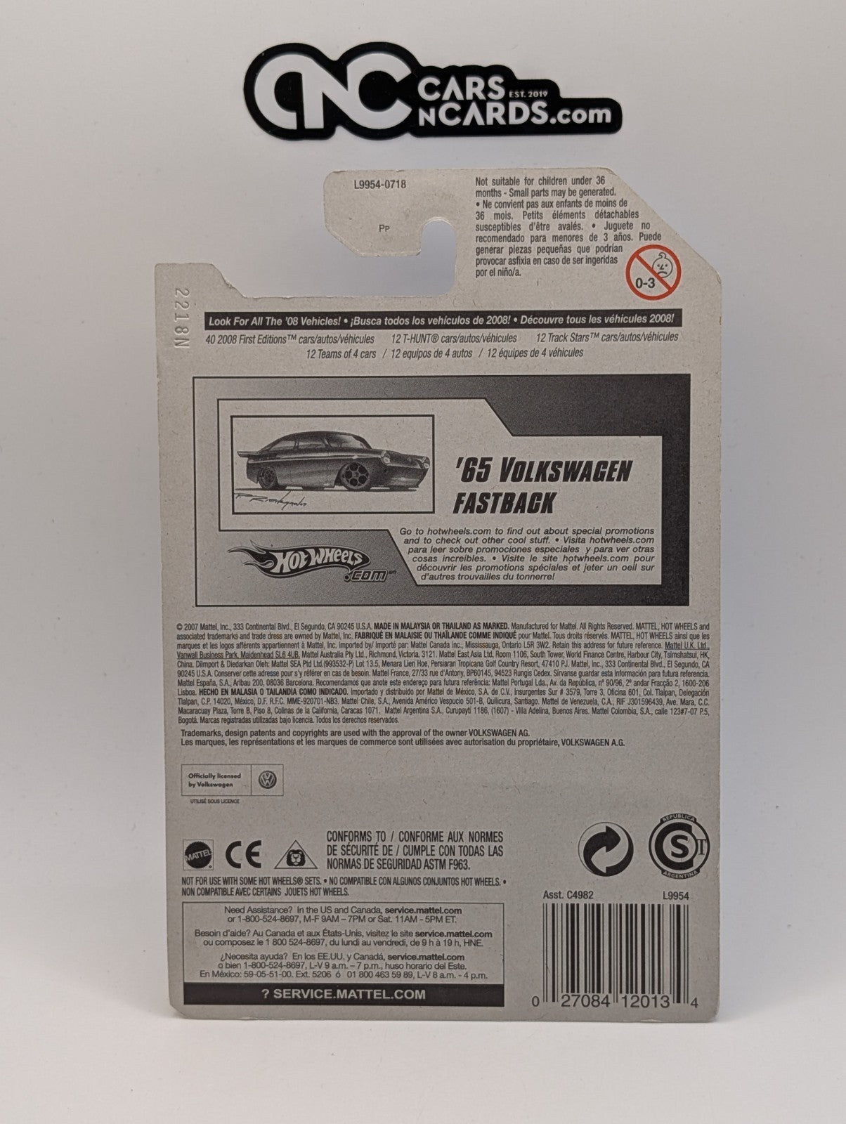 2008 Hot Wheels First Editions 39/40 '65 Volkswagen Fastback Blue 39/172