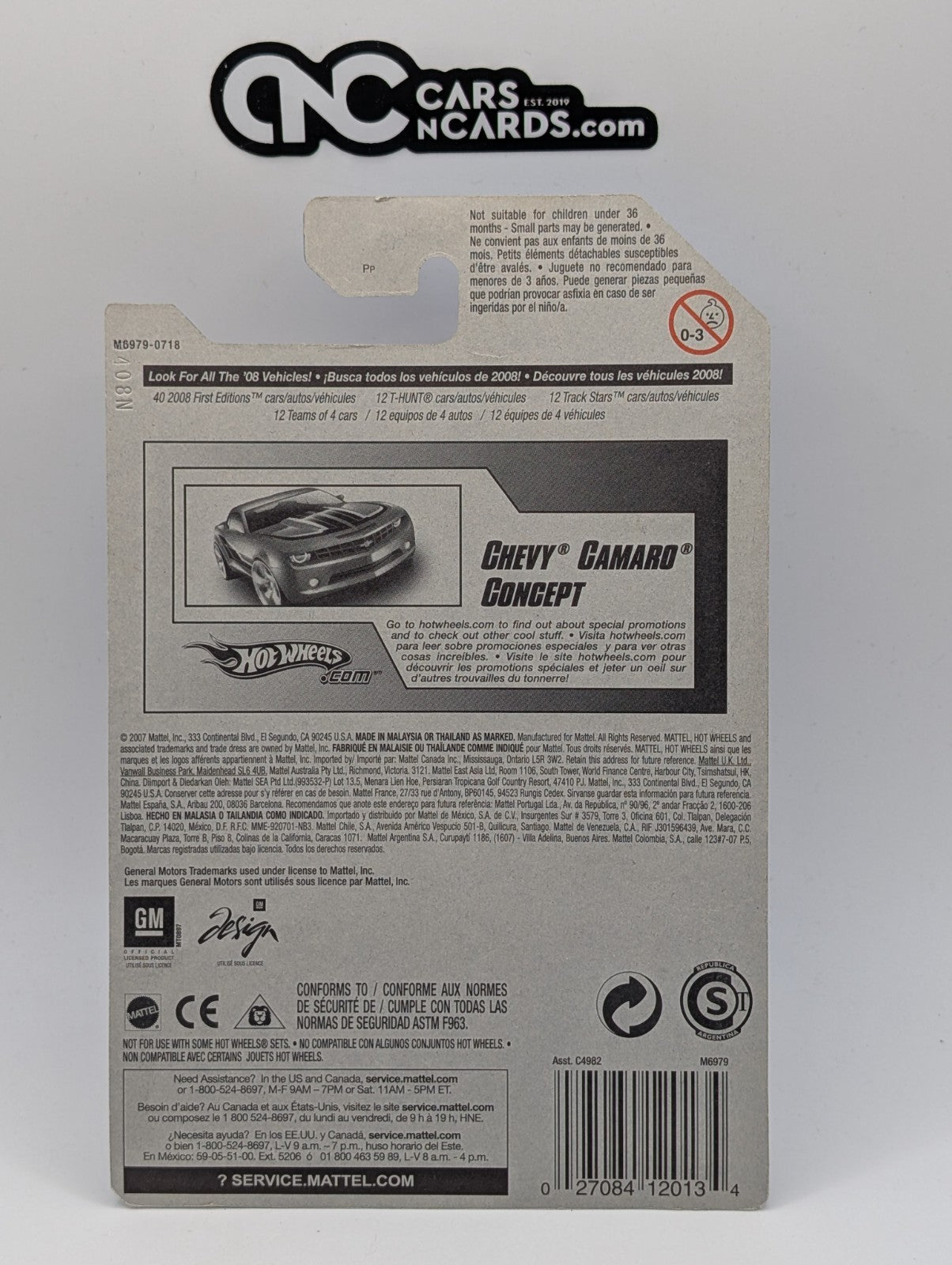 2008 Hot Wheels Stars Chevy Camaro Concept Orange 77/172 (Card Crease)
