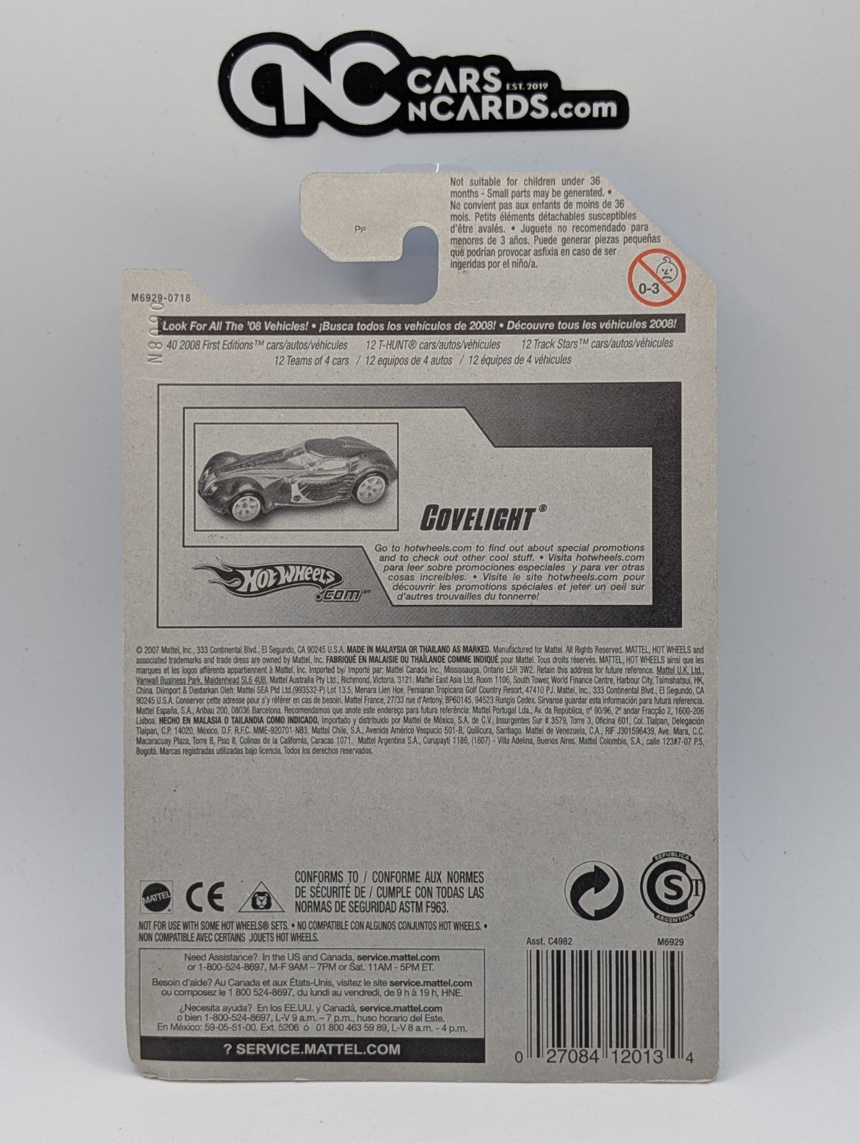 2008 Hot Wheels All Stars 23/36 Covelight White 63/172 (Card Damage)