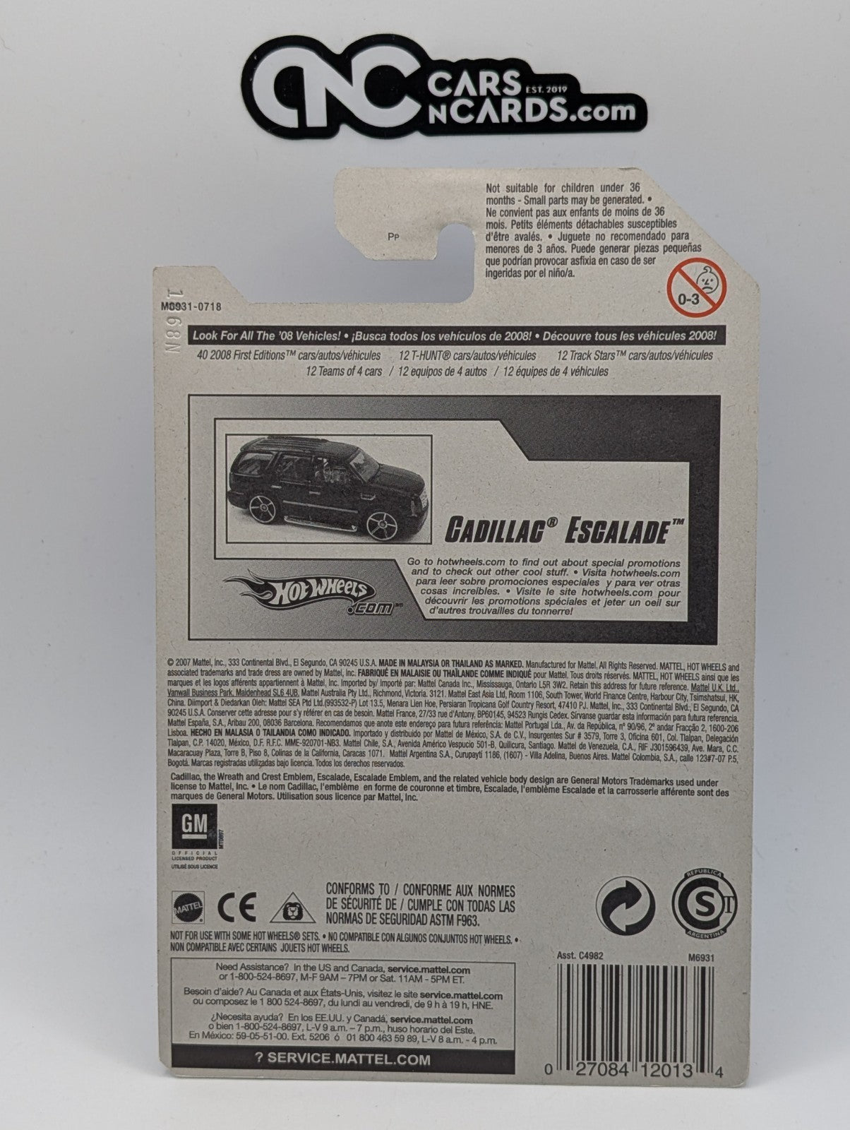 2008 Hot Wheels All Stars 25/36 07 Cadillac Escalade Red 65/172 (Soft Corners)