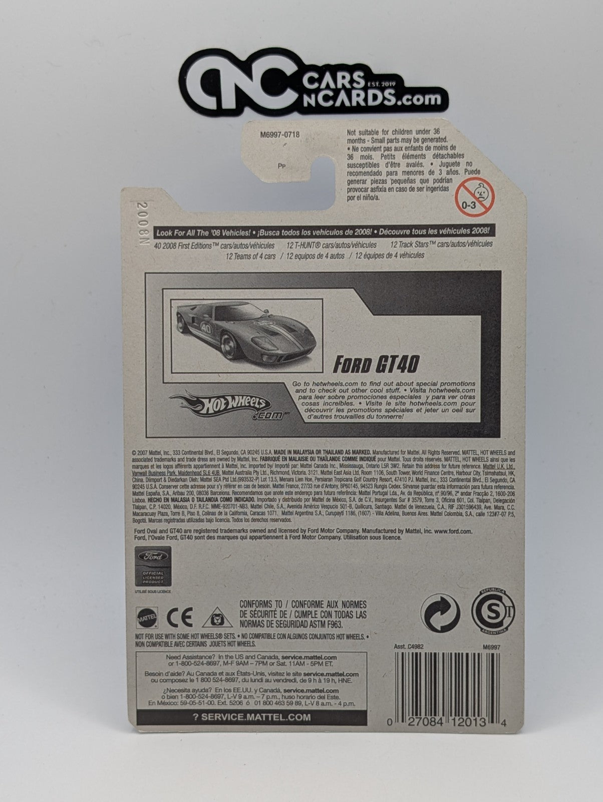 2008 Hot Wheels Stars Ford GT-40 Blue 95/172 (Soft Corners)