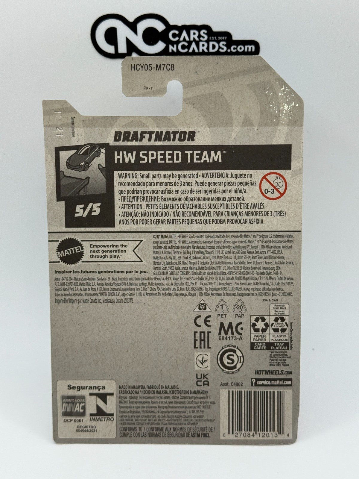 2021 Hot Wheels HW Speed Team 5/5 Treasure Hunt Draftnator (Soft Corners)