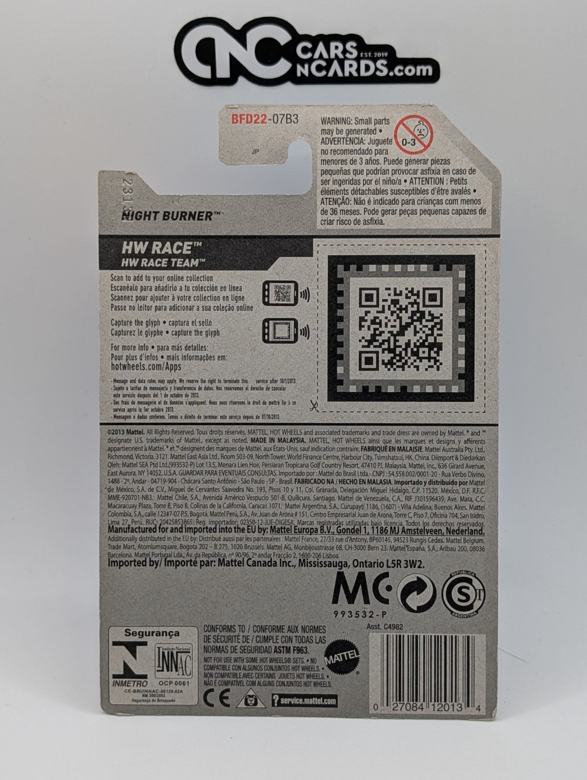 2014 Hot Wheels HW Race Night Burner 147/250 (Soft Corners)