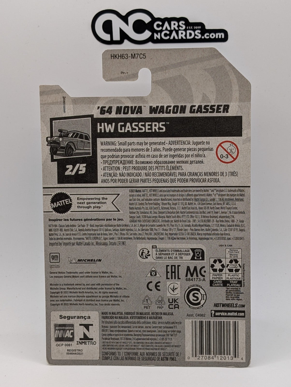 2023 Hot Wheels HW Gassers 2/5 '64 Nova Wagon Gasser Purple (Card Crease)