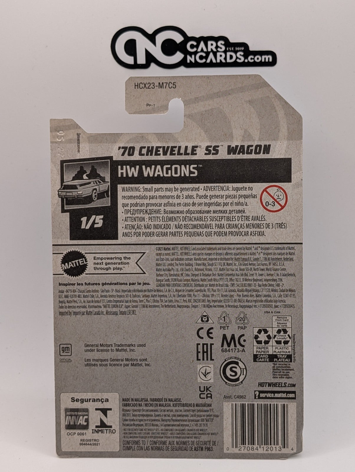 2022 Hot Wheels HW Wagons 1/5 '70 Chevelle SS Wagon Red 111/250 (Card Damage)