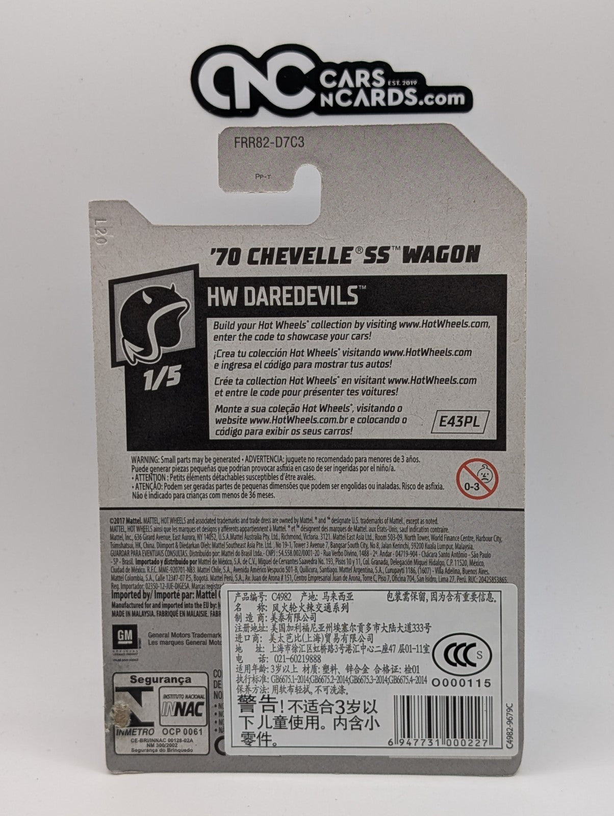 2018 Hot Wheels HW Daredevils '70 Chevelle SS Wagon Green (Card Damage)