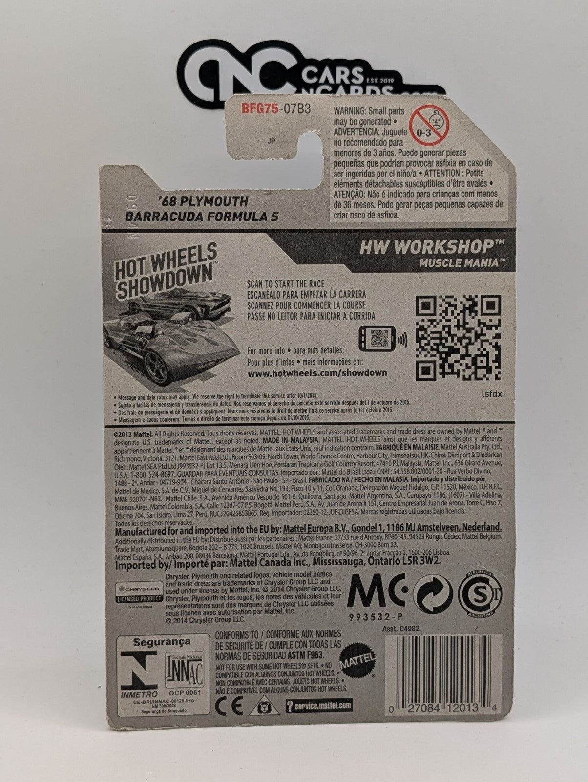 2014 Hot Wheels HW Workshop '68 Plymouth Barracuda Formula S Black