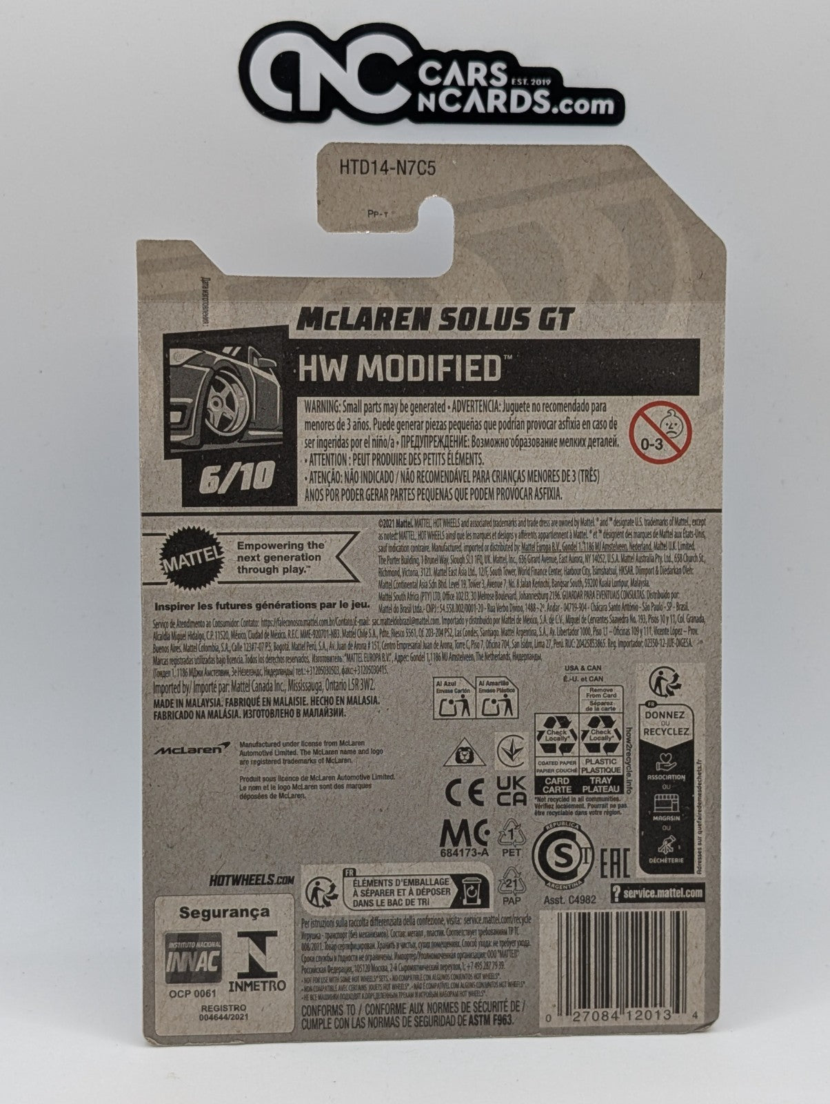 2024 Hot Wheels HW Modified 6/10 McLaren Solus GT Orange 70/250 (Soft Corners)