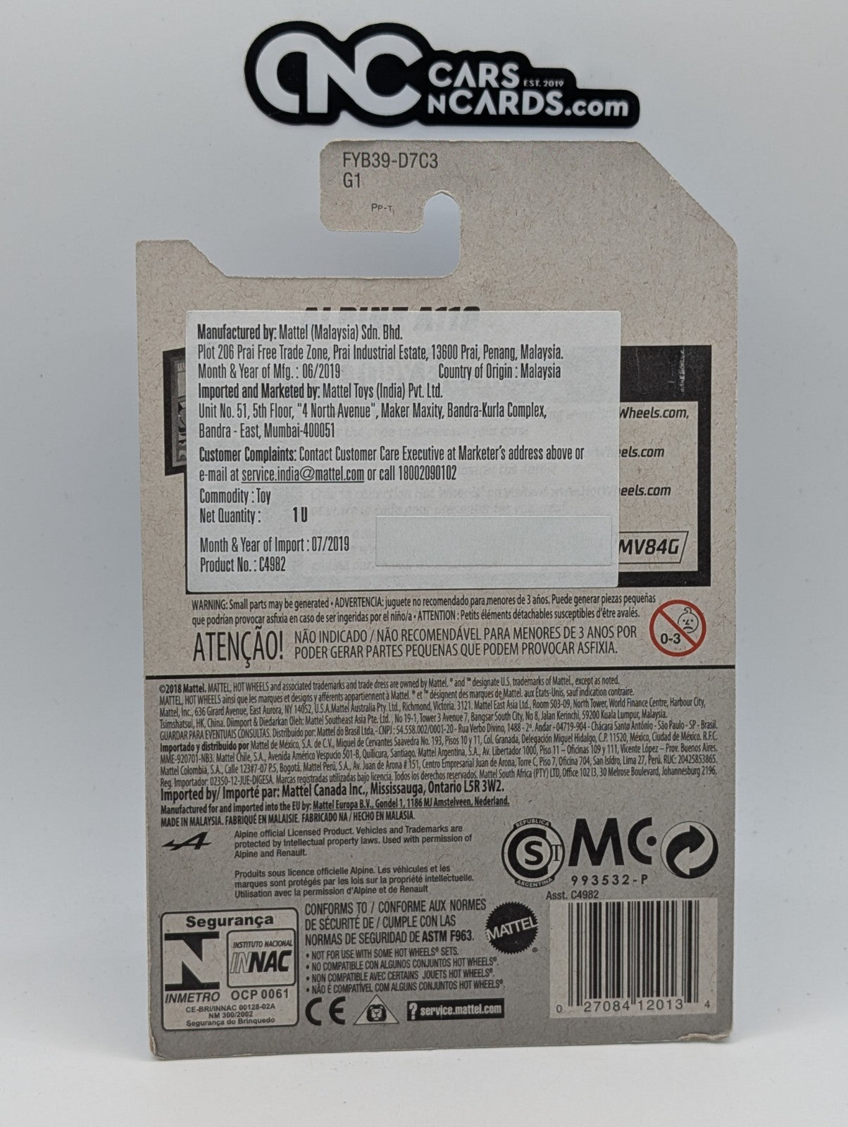 2019 Hot Wheels Factory Fresh 6/10 Alpine A110 Blue 238/250 (Card Damage)