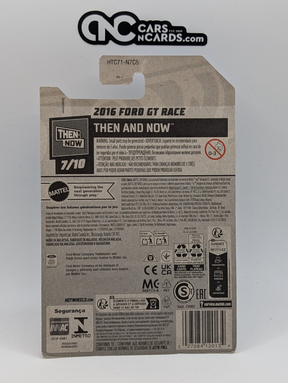 2024 Hot Wheels Then And Now 7/10 2016 Ford GT Race Green 229/250 (Soft Corners)