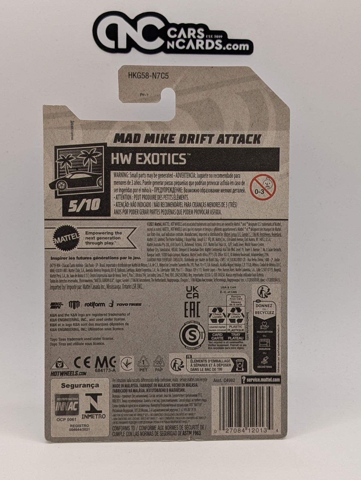 2023 Hot Wheels HW Exotics 5/10 Mad Mike Drift Attack 209/250 (Hook Crease)