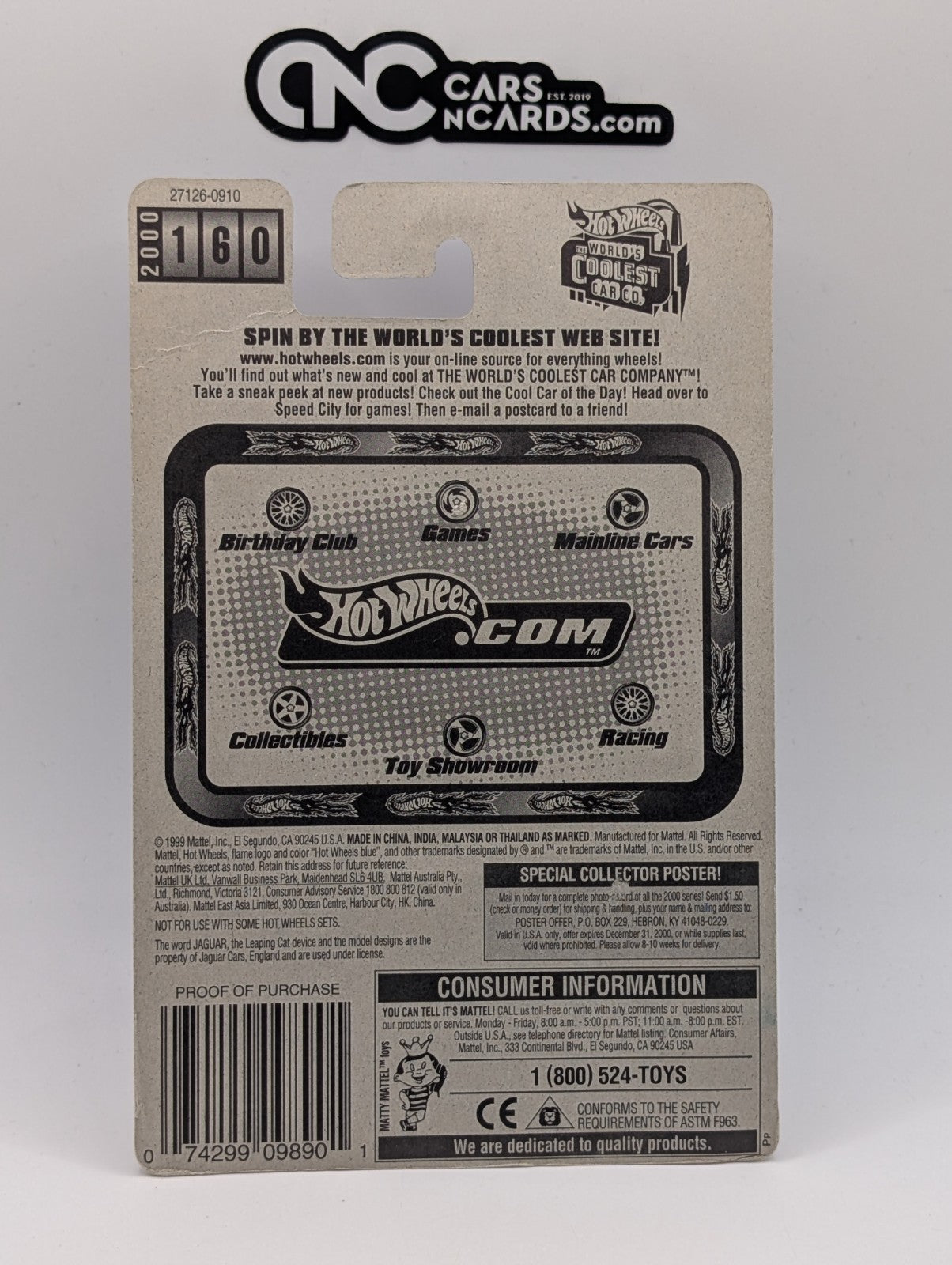 2000 Hot Wheels Jaguar XJ220 Red 27126 Collector #160 (Damaged)