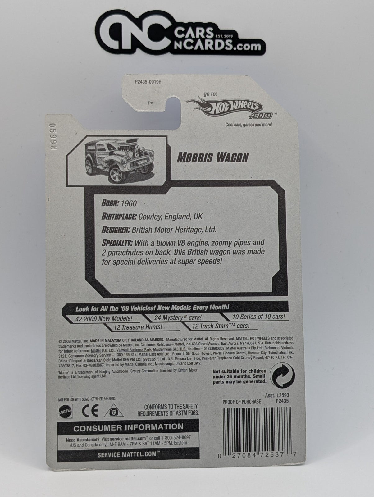 2009 Hot Wheels HW City Works 9/10 Morris Wagon White 115/190 (Soft Corners)