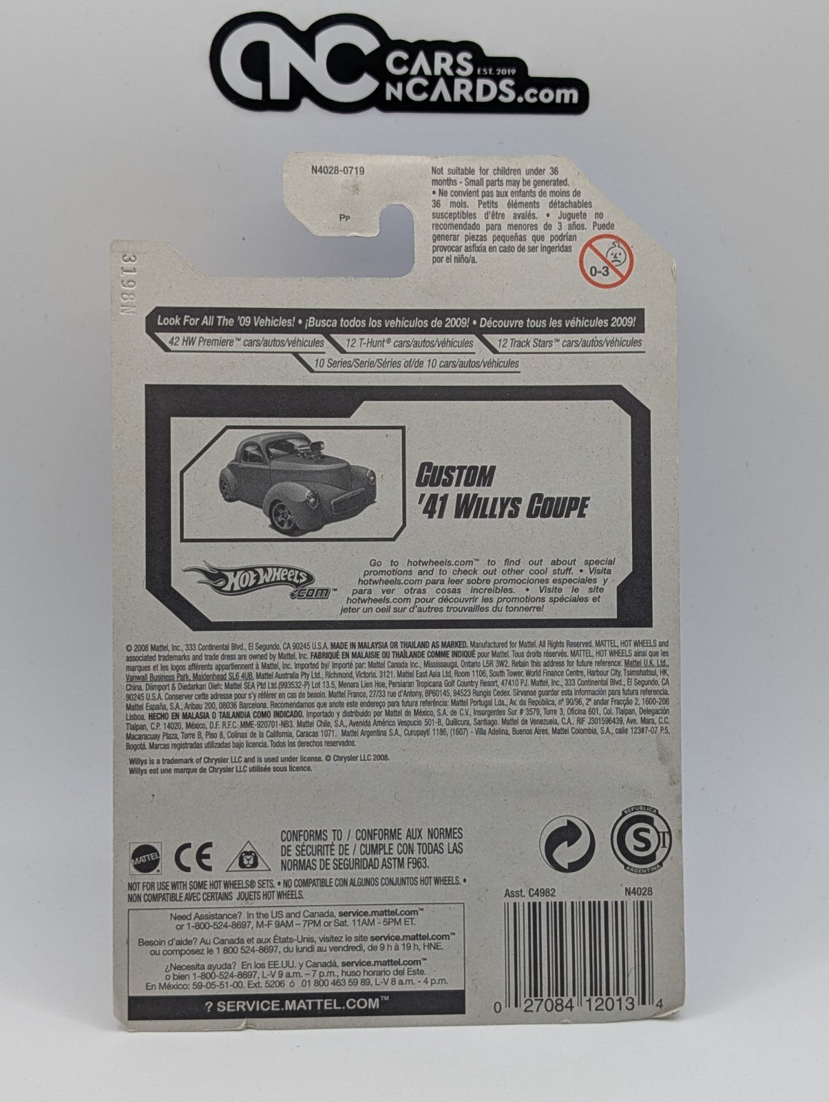 2009 Hot Wheels HW Premiere 25/42 Custom '41 Willys Coupe Orange (Card Damage)