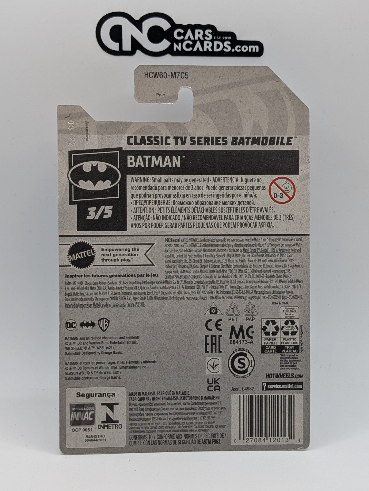 2022 Hot Wheels Batman Tooned Classic TV Series Batmobile Blue (Soft Corners)