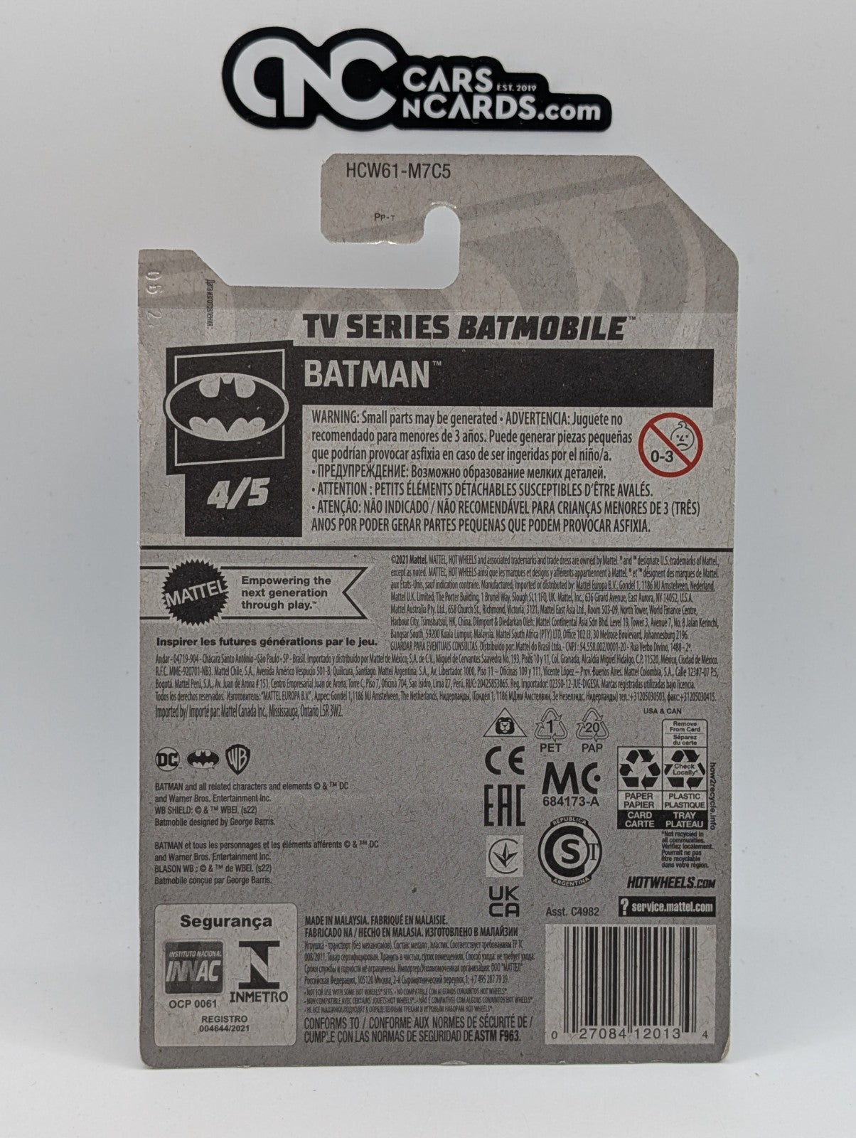 2022 Hot Wheels Batman 4/5 TV Series Batmobile Gold 131/250 (Soft Corners)