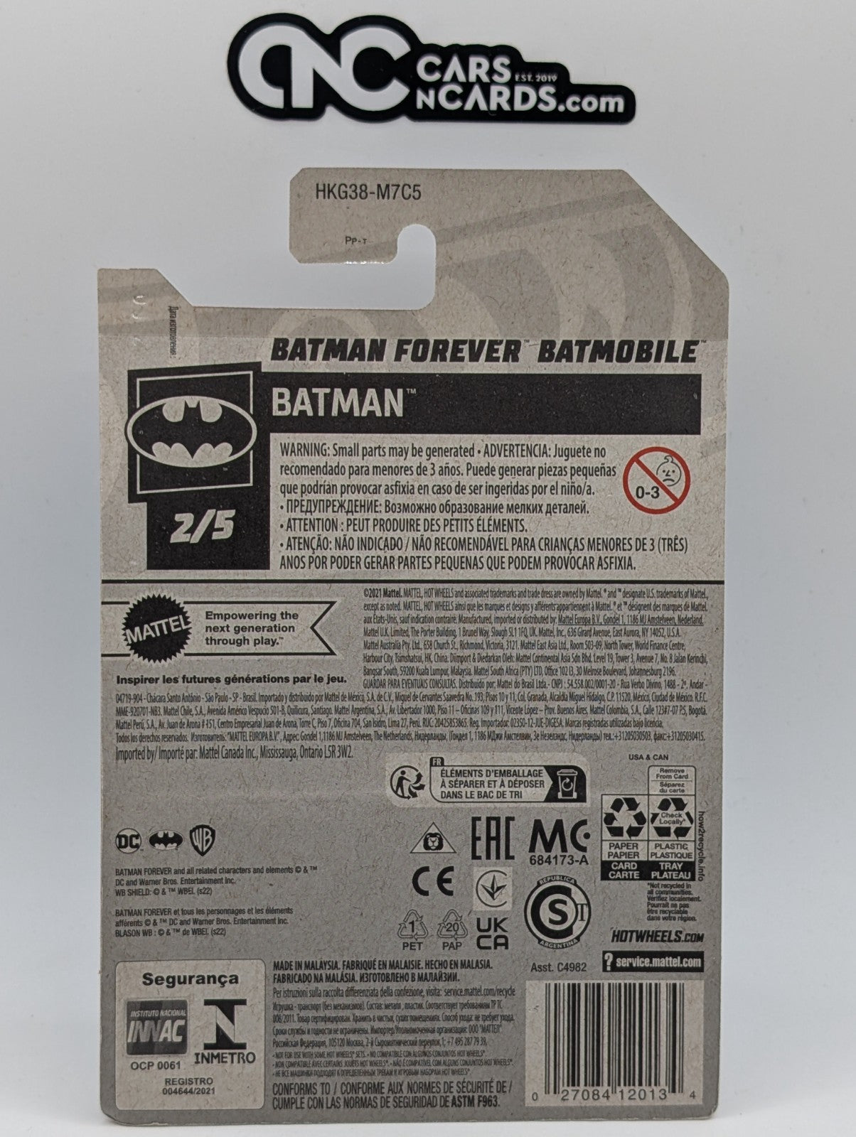 2023 Hot Wheels Batman 2/5 Batman Forever Batmobile 55/250 (Soft Corners)