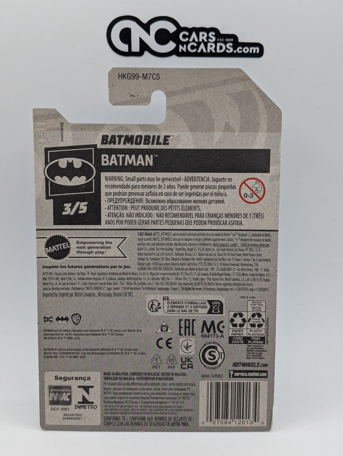 2023 Hot Wheels Batman 3/5 1989 Batmobile Gray 103/250 (Cracked Blister)