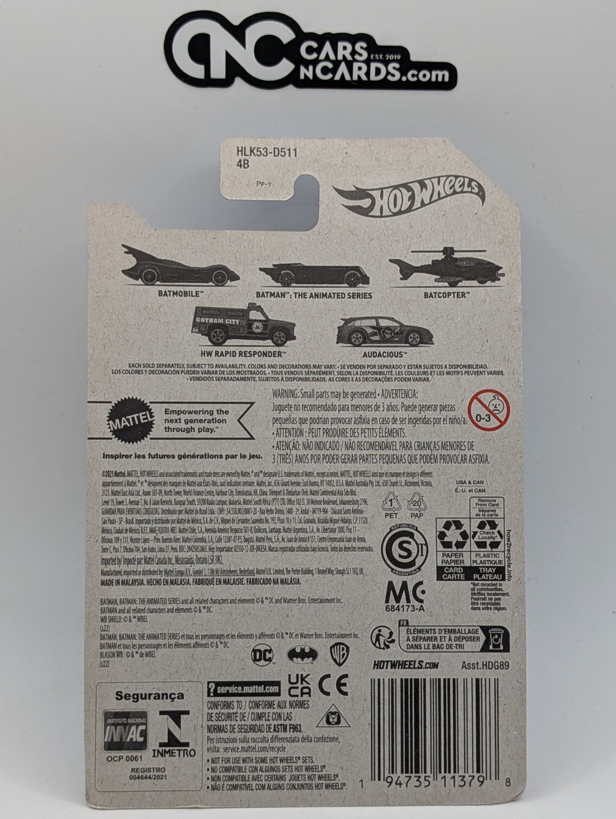 2023 Hot Wheels Batman 5/20 Audacious (Soft Corners)