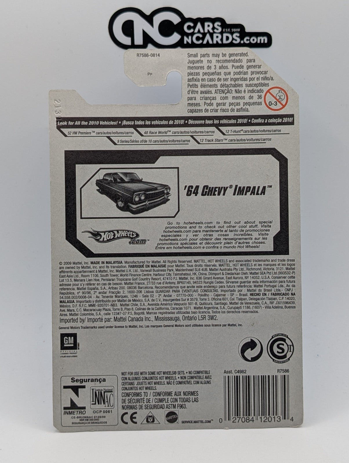 2010 Hot Wheels Hot Auction '64 Chevy Impala Blue 159/214