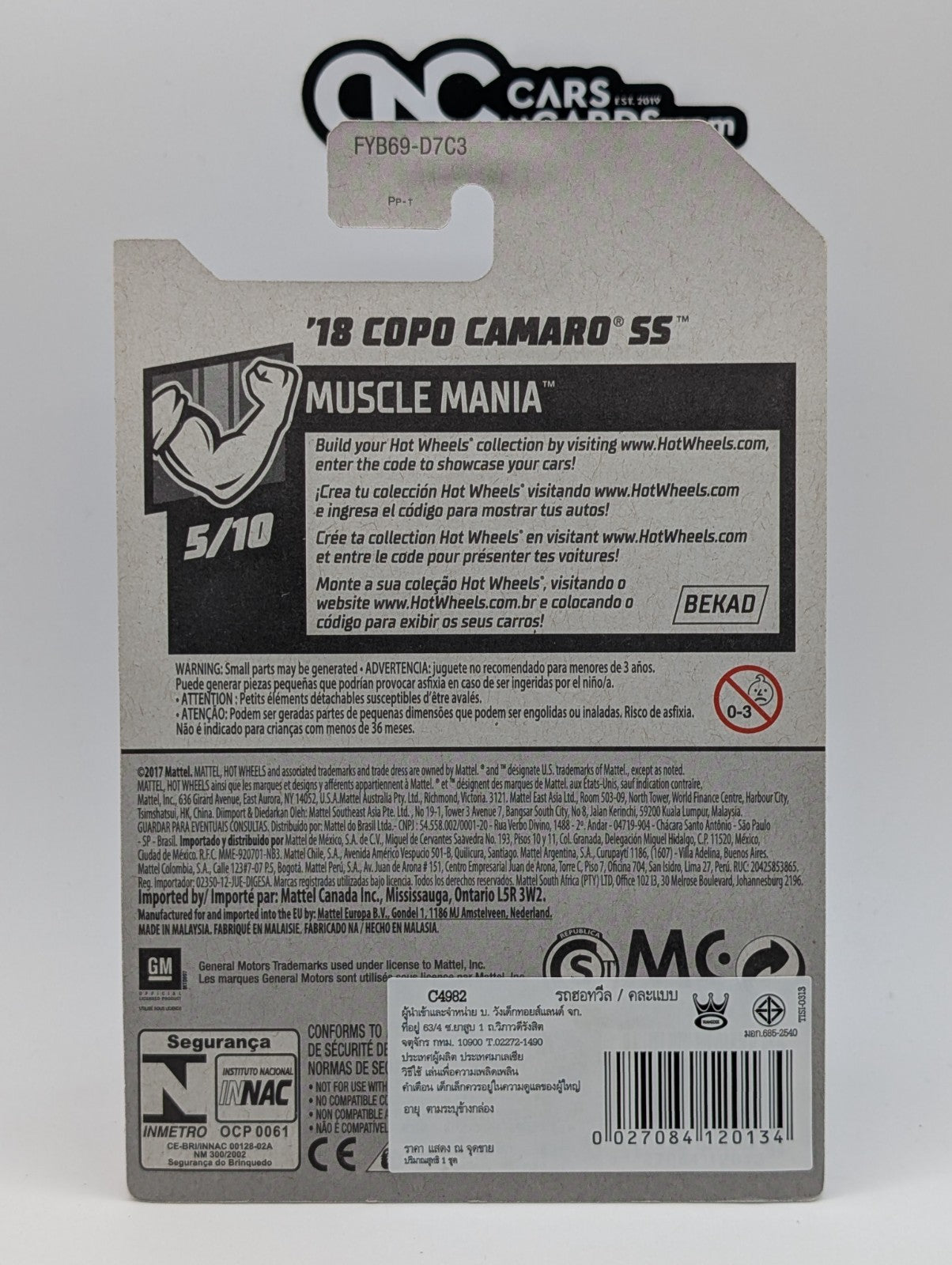 2019 Hot Wheels Muscle Mania '18 COPO Camaro SS Orange 71/250