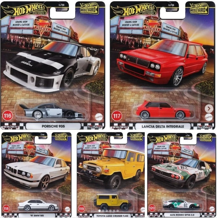 2025 Hot Wheels 1:64 Premium Boulevard 116 - 120 Full Set of 5 Cars