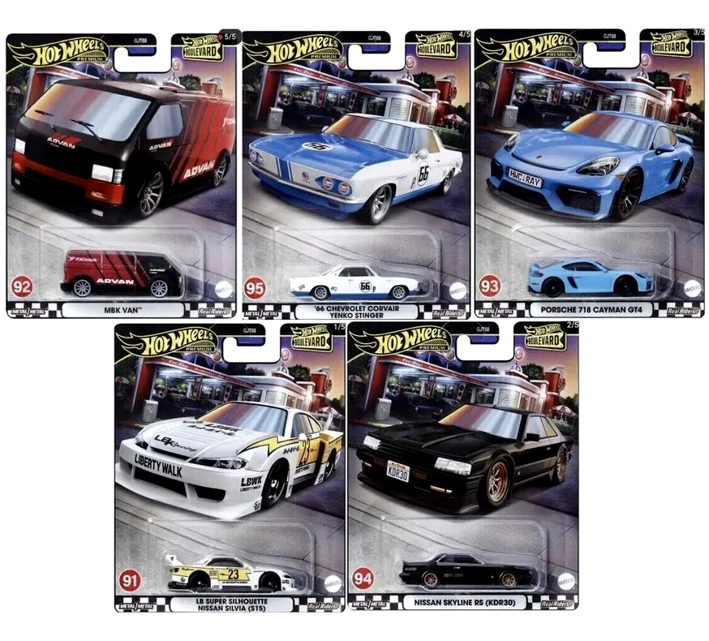 2024 Hot Wheels 1:64 Premium Boulevard 91 - 95 Full Set of 5 Cars