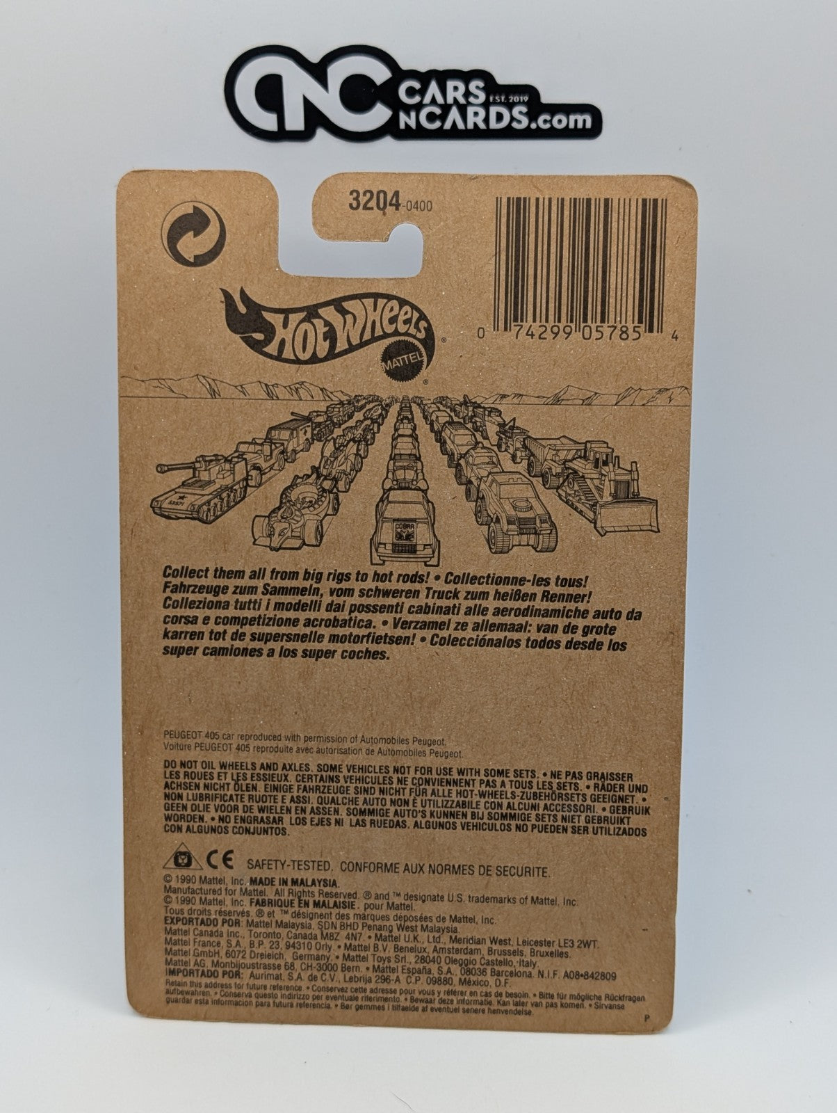 1991 Hot Wheels Peugeot 405 Blue 3204 Canada Exclusive (Soft Corners)