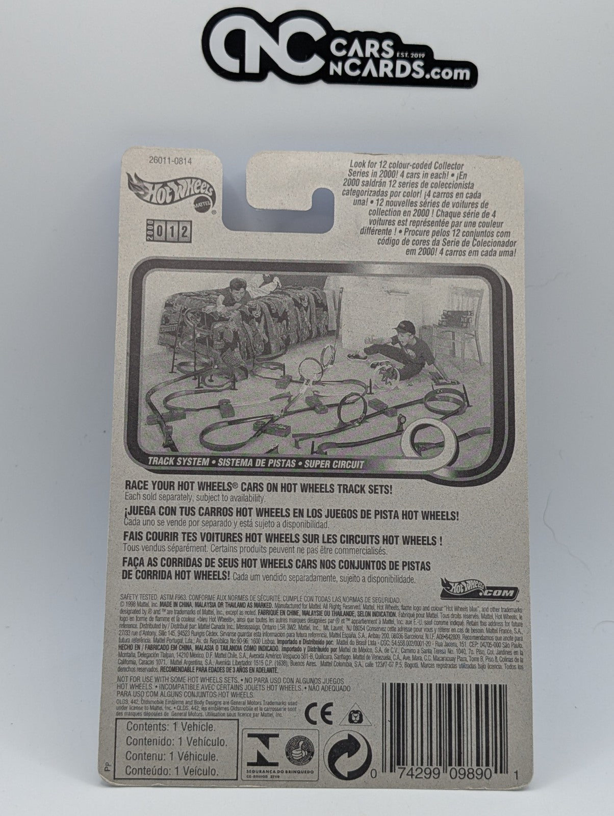 2000 Hot Wheels Seein' 3-D Series 4/4 Olds 442 Green 26011 (Soft Corners)