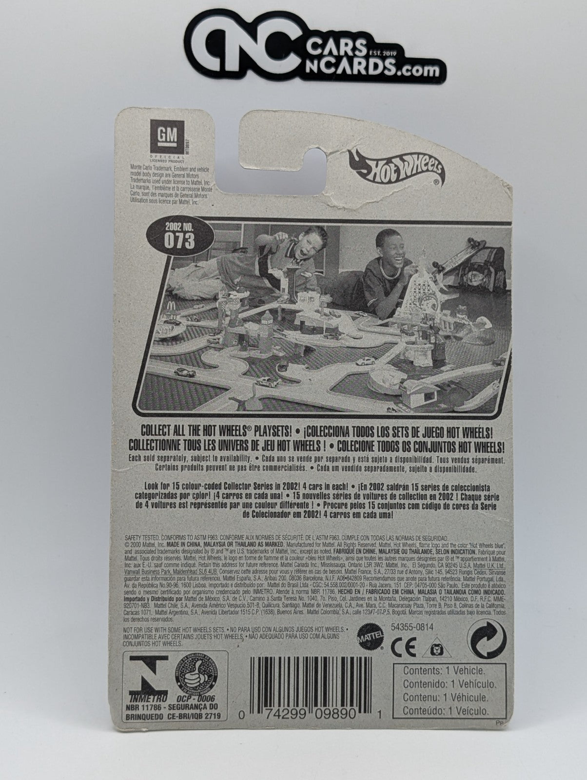 2002 Hot Wheels Trump Cars 3/4 Montezooma Gold (Card Damage)