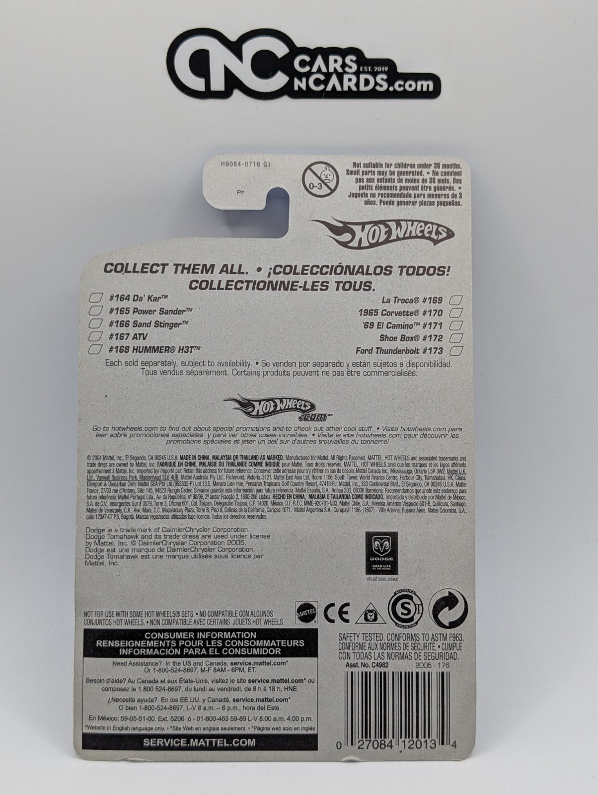 2005 Hot Wheels Dodge Tomahawk Gold #176 (Soft Corners)