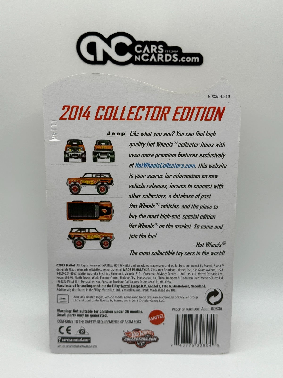 2014 Hot Wheels Mail In Collector Edition Jeep Wagoneer With Protector