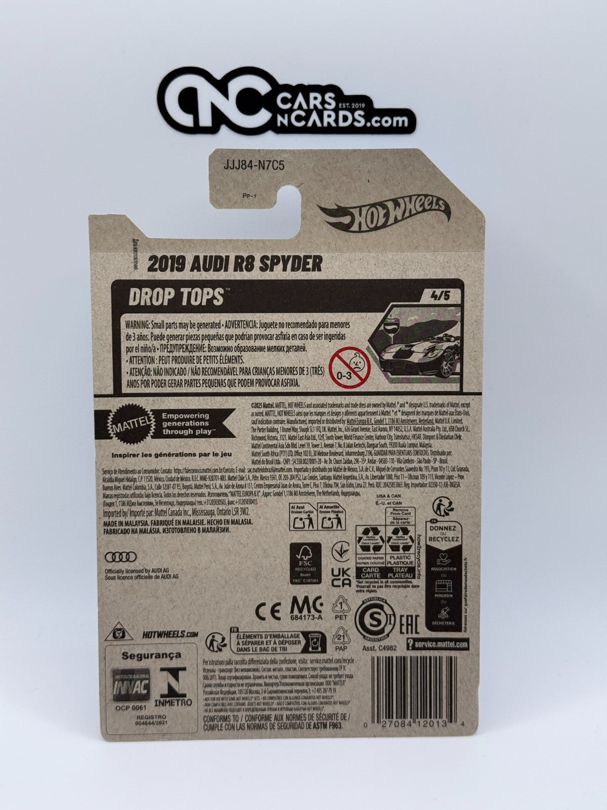 2026 Hot Wheels Drop Tops 4/5 2019 Audi R8 Spyder Black