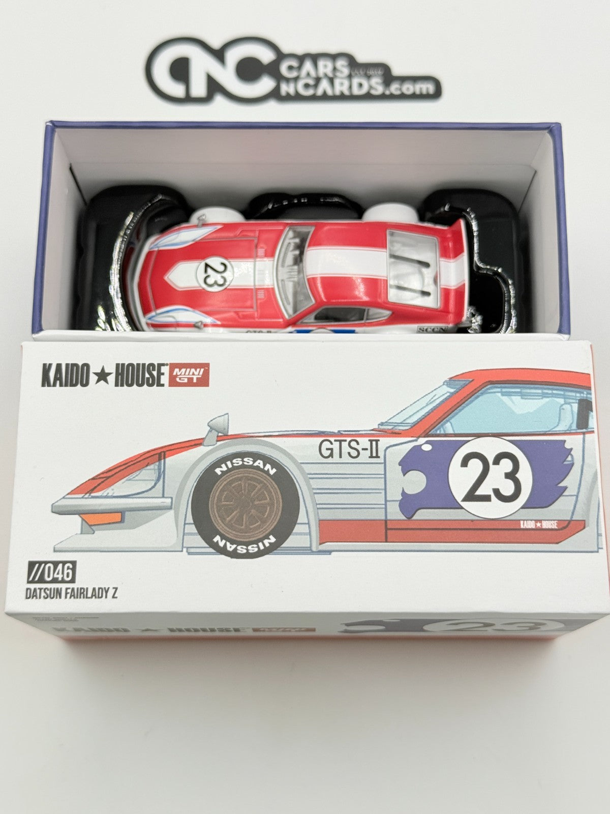 Kaido House x Mini GT KHMG046 Datsun Fairlady Z Omori Works Open Box