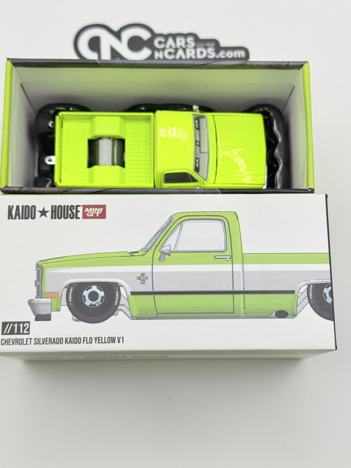 Kaido House x Mini GT 1:64 KHMG112 Chevrolet Silverado KAIDO WORKS V1 Open Box