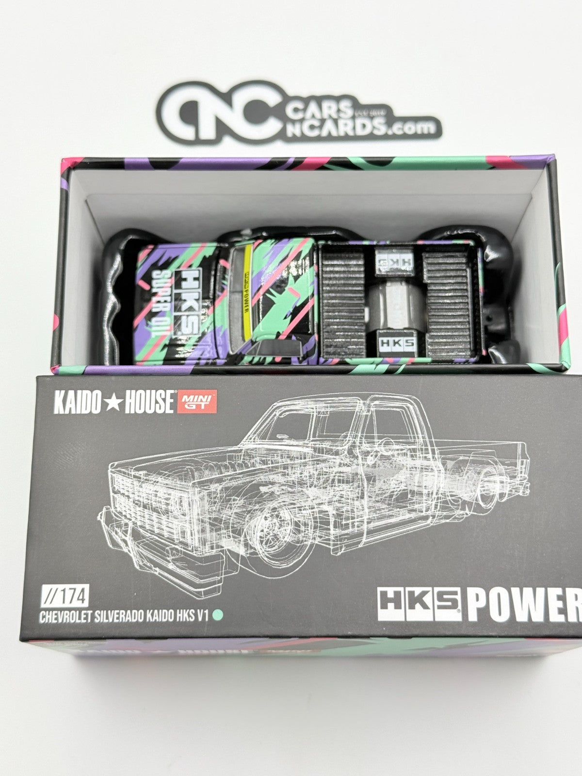 Kaido House x Mini GT 1:64 KHMG174 Chevrolet Silverado Kaido HKS V1 Open Box