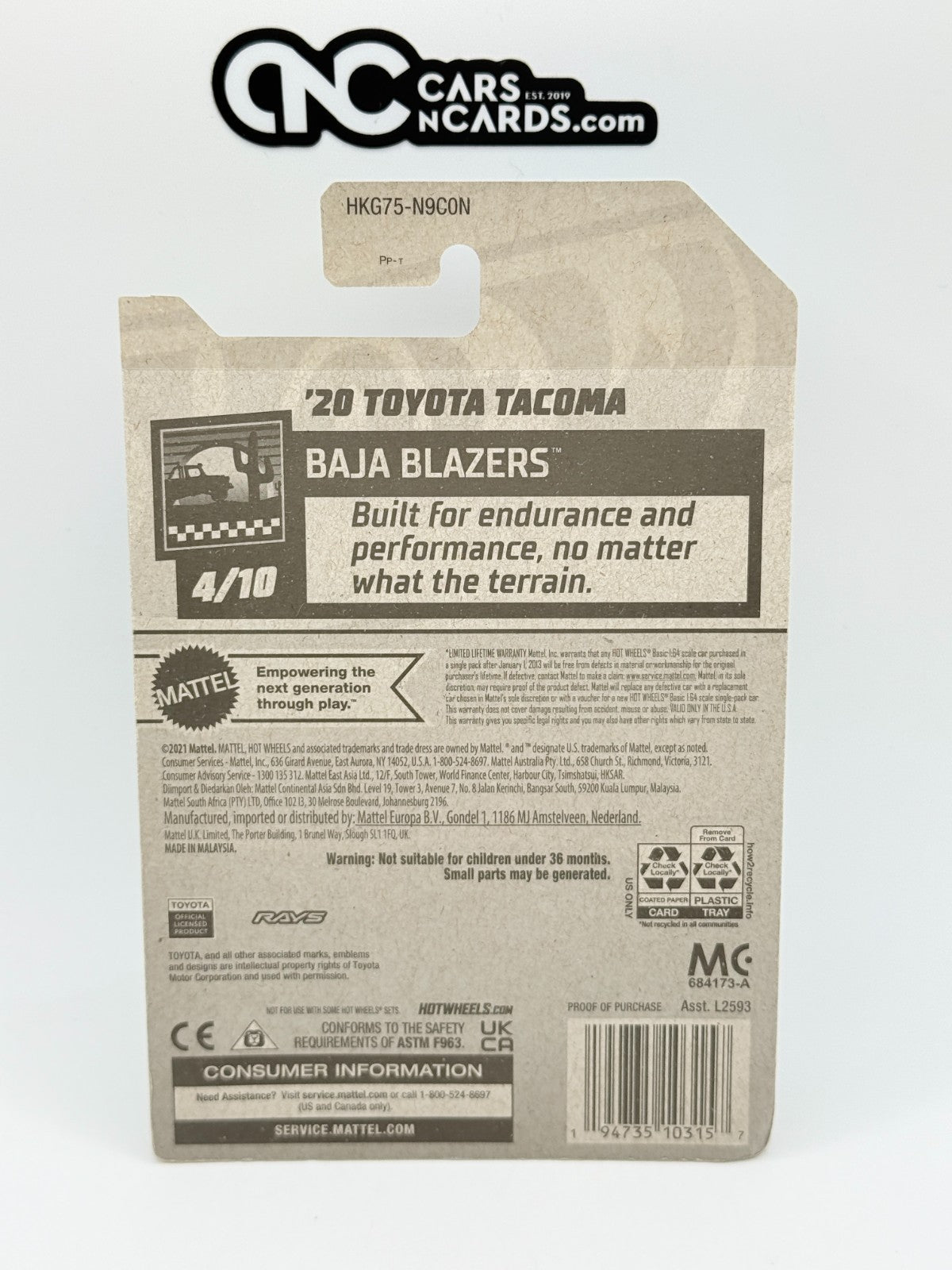 2023 Hot Wheels Baja Blazers 4/10 '20 Toyota Tacoma (Soft Corners)