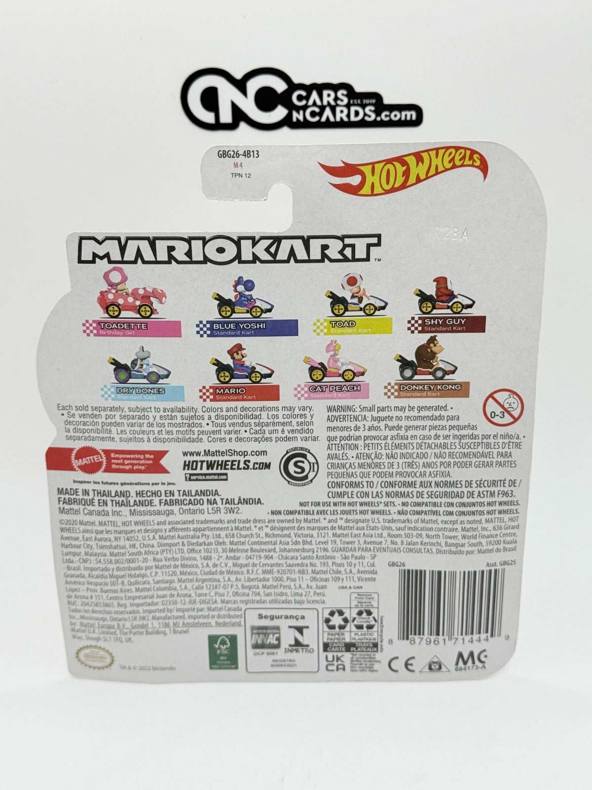 Hot Wheels Mario Kart Mario Standard Kart 1:64 Diecast GBG26 (Soft Corners)