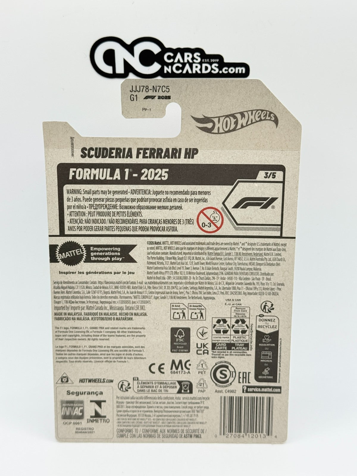 2026 Hot Wheels Formula 1 3/5 Scuderia Ferrari HP