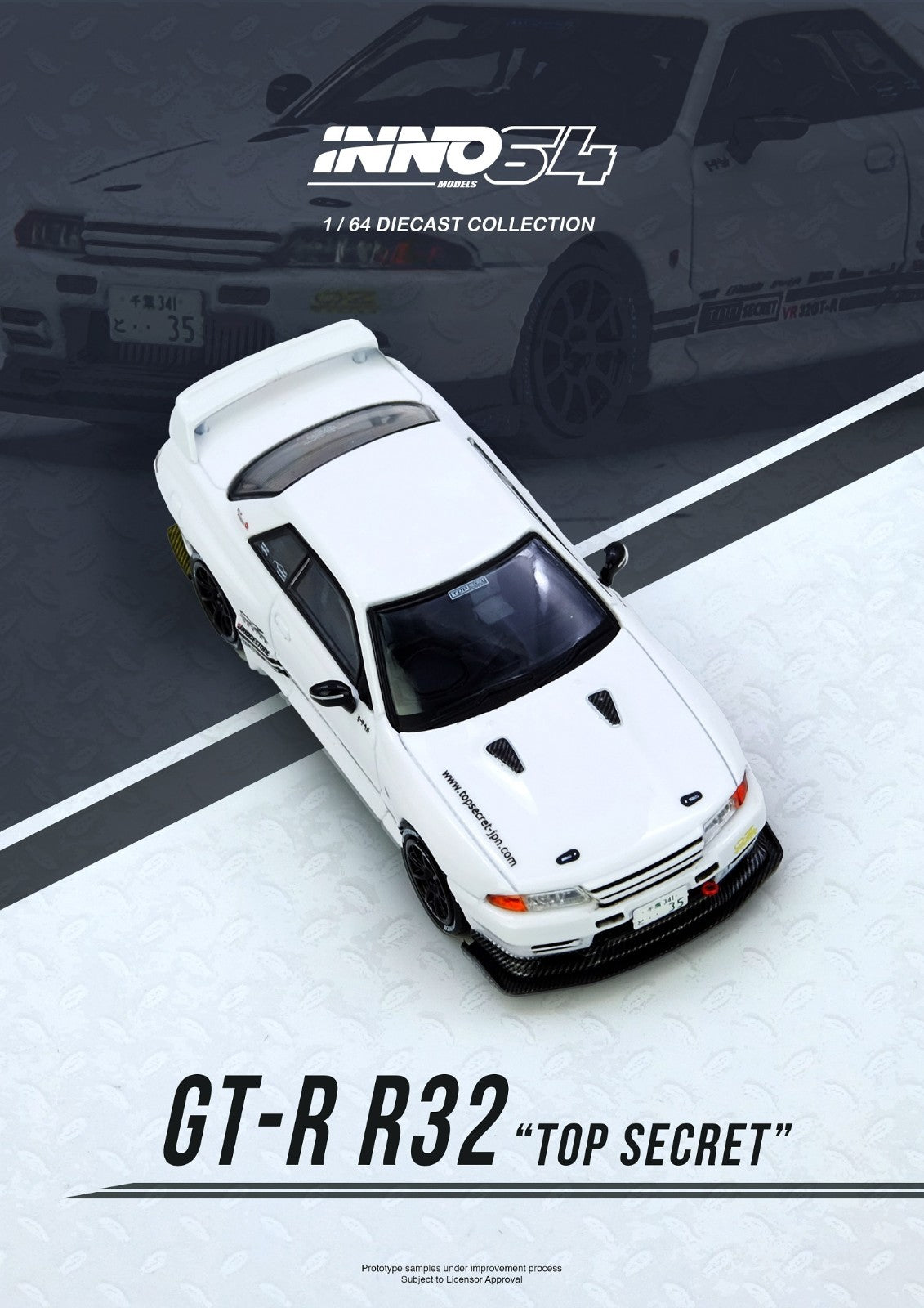INNO64 1:64 TOP SECRET VR32 GT-R White IN64-VR32TS-WHITE